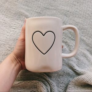Rae Dunn Black Heart Emoji Mug (red inside)